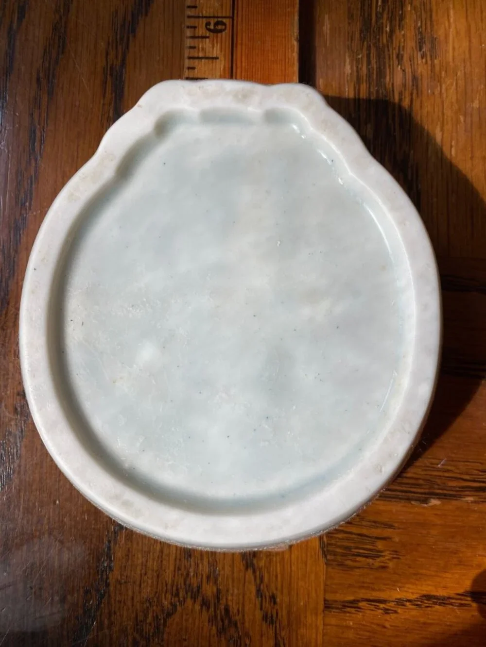Pottery Sea Green Ladybug Soap Dish